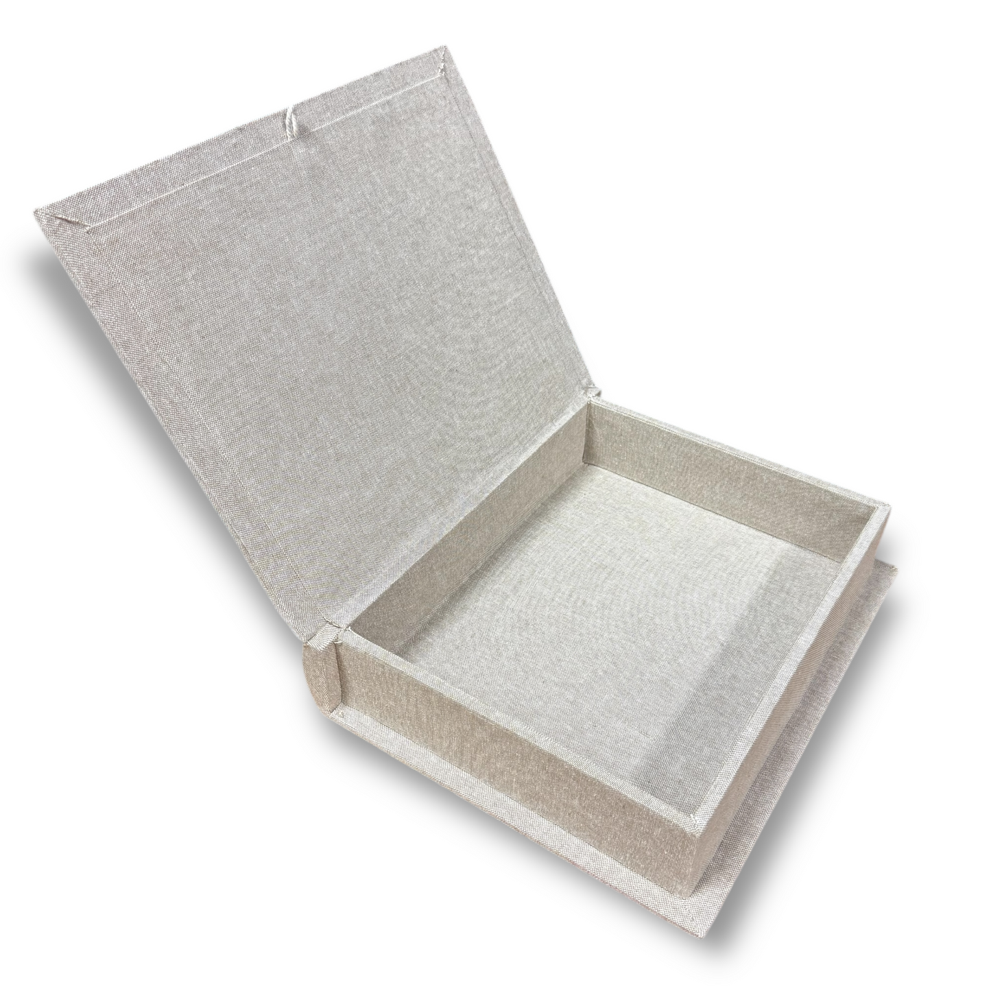 Beige Linen Hideaway Storage Book Box