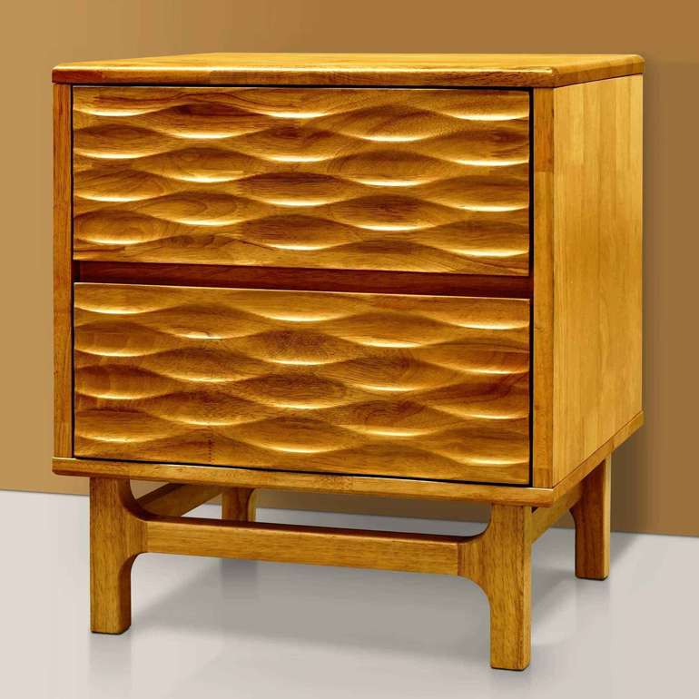 Acacia Elara Nightstand with 2 Drawers - Stylish Storage Solution