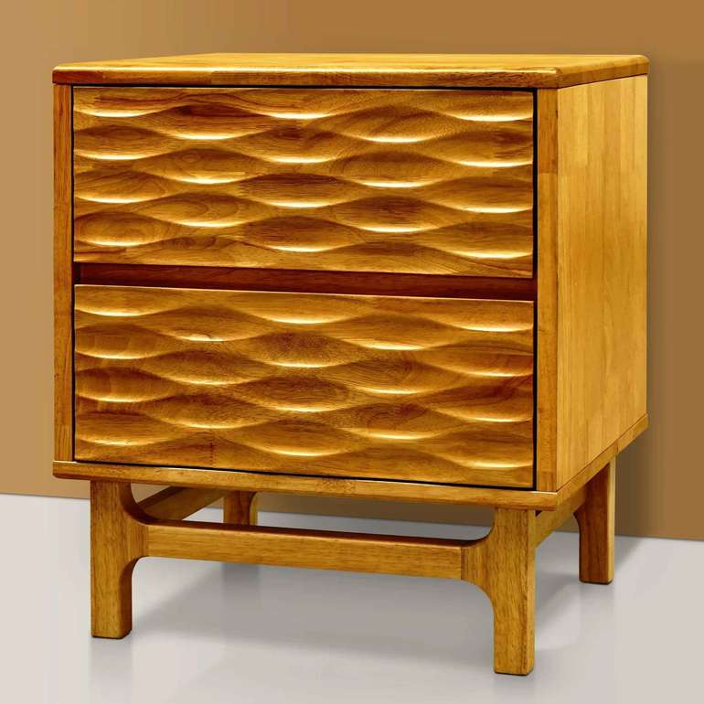 Acacia Elara Nightstand with 2 Drawers - Stylish Storage Solution