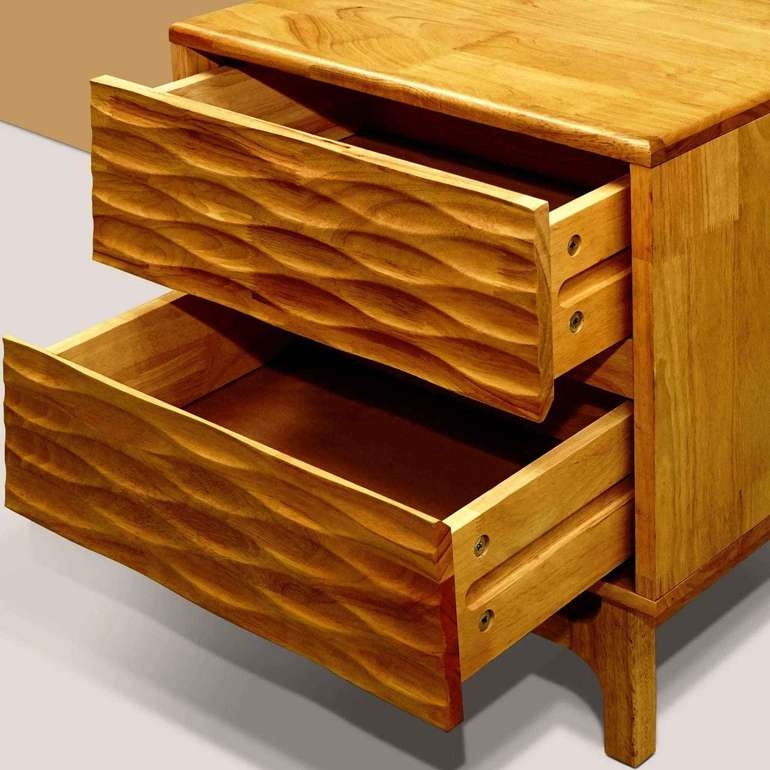 Acacia Elara Nightstand with 2 Drawers - Stylish Storage Solution