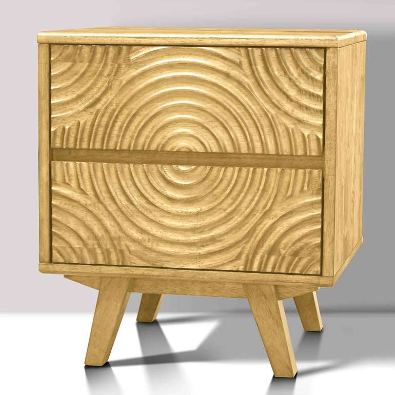 Acacia Harmony Nightstand with 2 Drawers for Elegant Bedroom Storage