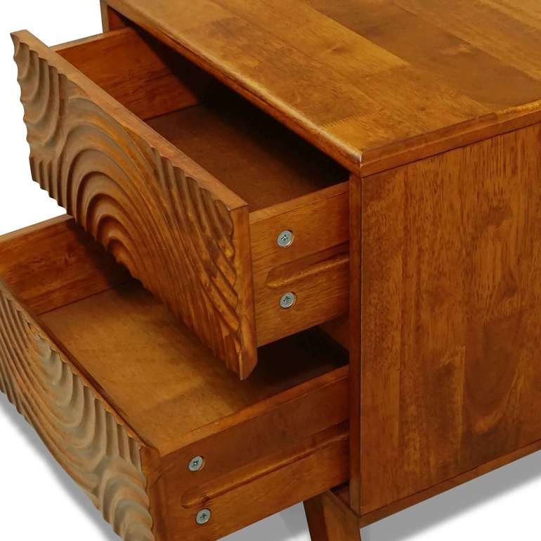 Acacia Harmony Nightstand with 2 Drawers for Elegant Bedroom Storage