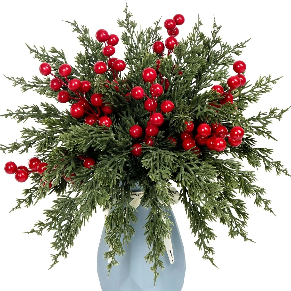 Pine Branches with Red Berries for Christmas Decor