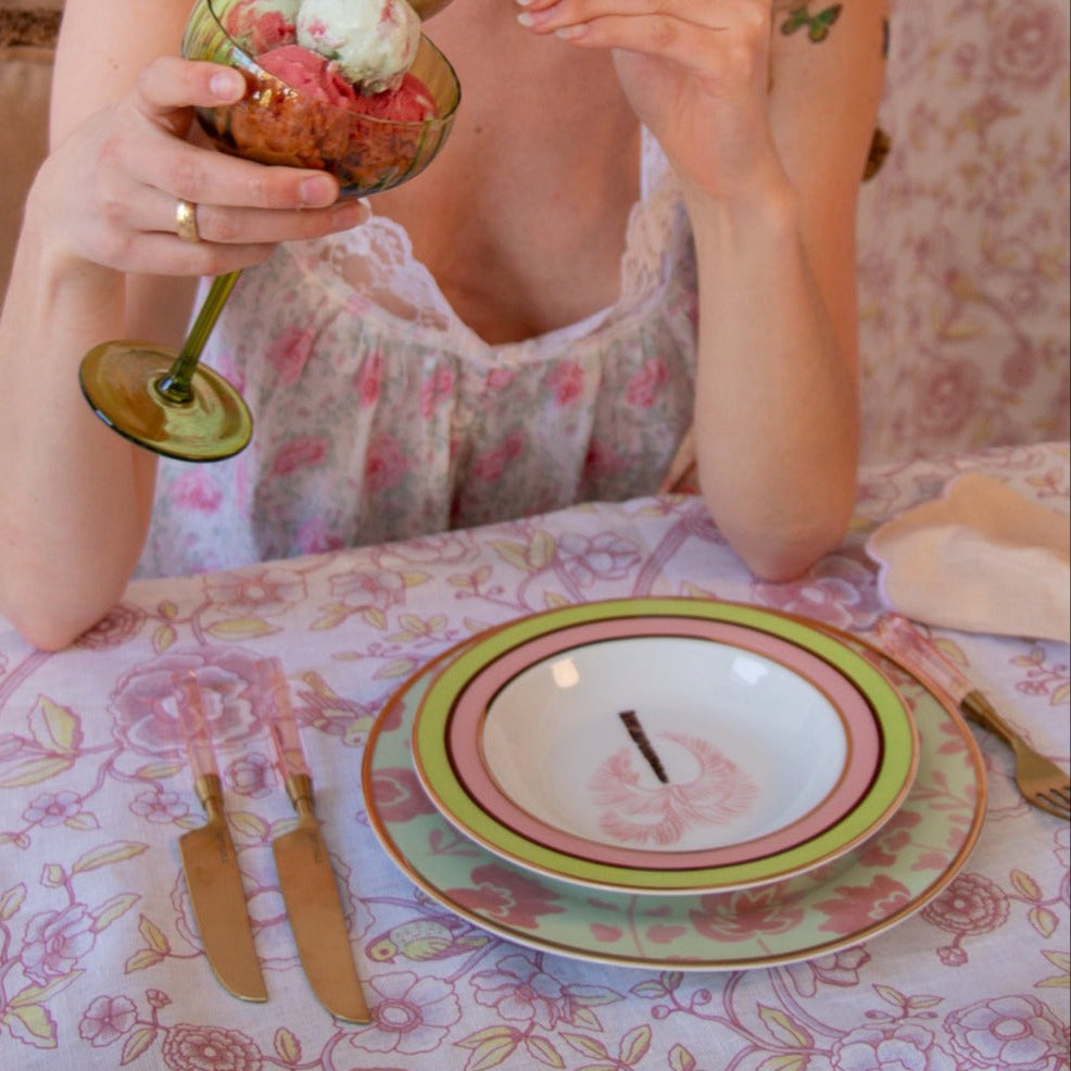 Pistachio & Lychee Palm Soup Bowl - Set of 4 (+1 Bonus Bowl)