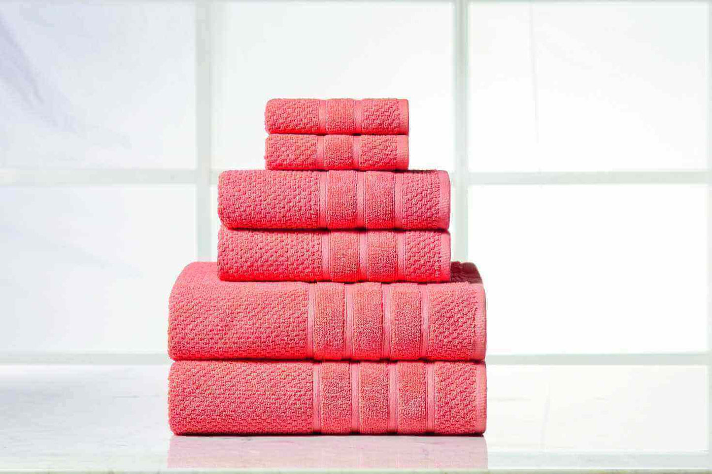 Bibb Home 6 Piece Egyptian Cotton Towel Set.