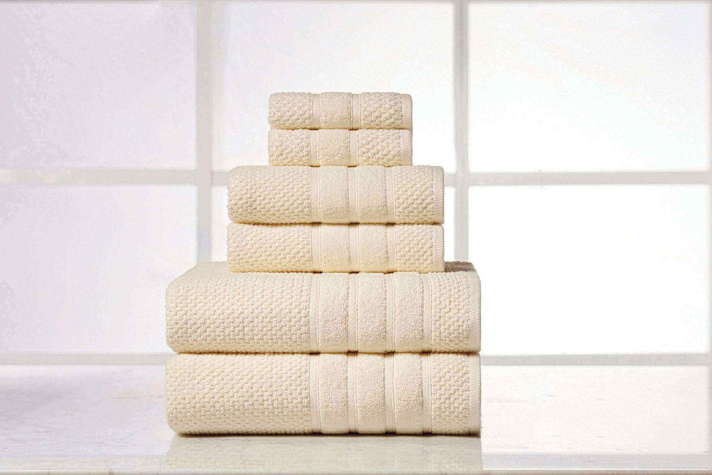 Bibb Home 6 Piece Egyptian Cotton Towel Set.