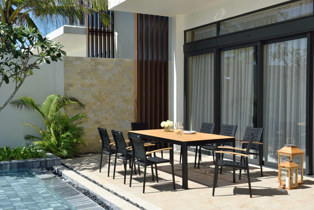 Portals Dark Lite 7 Piece Rectangular Dining Set