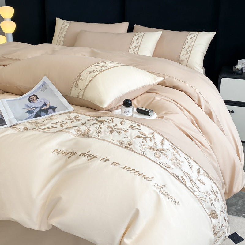 Premium French 100S Long-Staple Cotton Embroidered Bedding Set