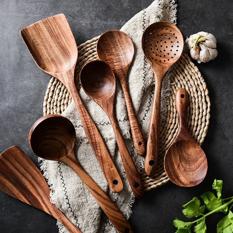 Premium Teak Wooden Utensil Set