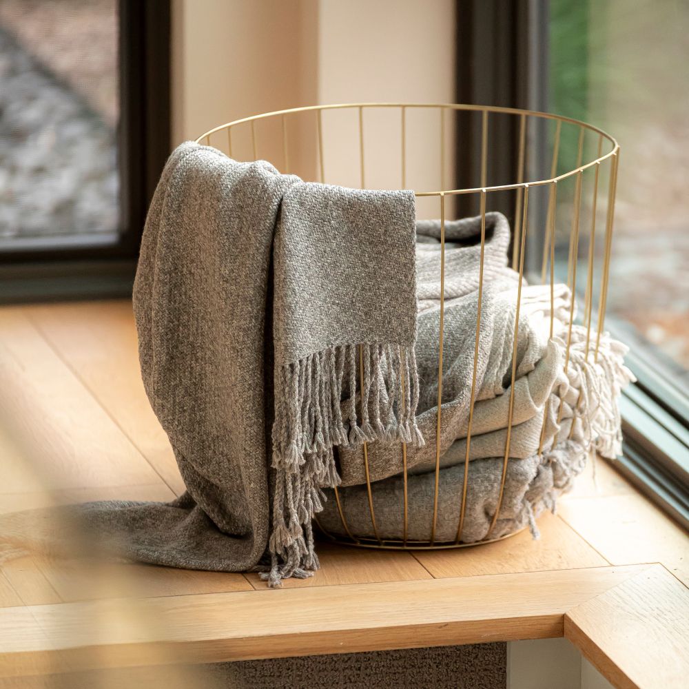 Kulsi Collection - Pima Cotton & Undyed Baby Alpaca Graphite Throw