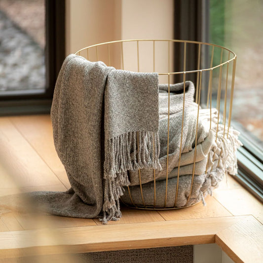Kulsi Collection - Pima Cotton & Undyed Baby Alpaca Graphite Throw