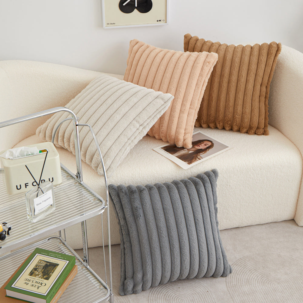 Pack of 2 Polyester Blend Throw Square Pillow Cover & Insert reversible sides, removable cover size 18x18 inch