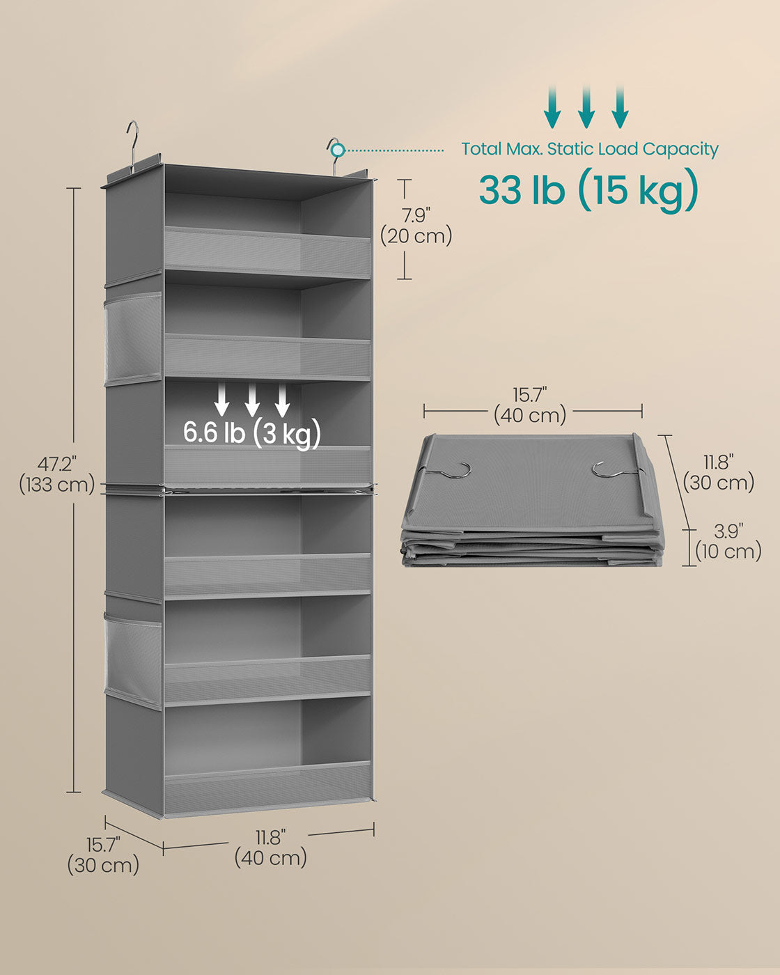 6-Tier Fabric Storage Shelf