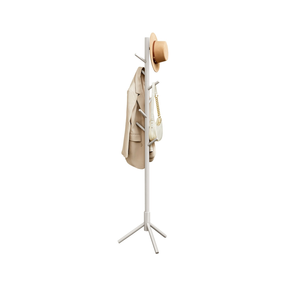 Coat Rack, Solid Wood Coat Stand, Free Standing Hall Coat Tree with 8 Hooks for Coats