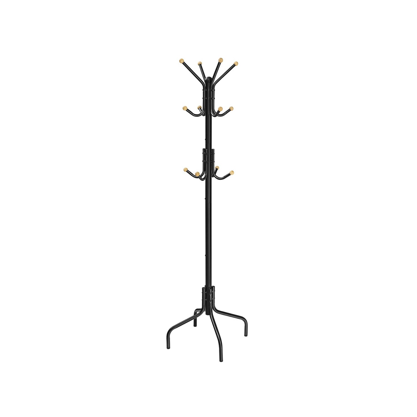 Coat Rack Freestanding with 12 Hooks and 4 Legs