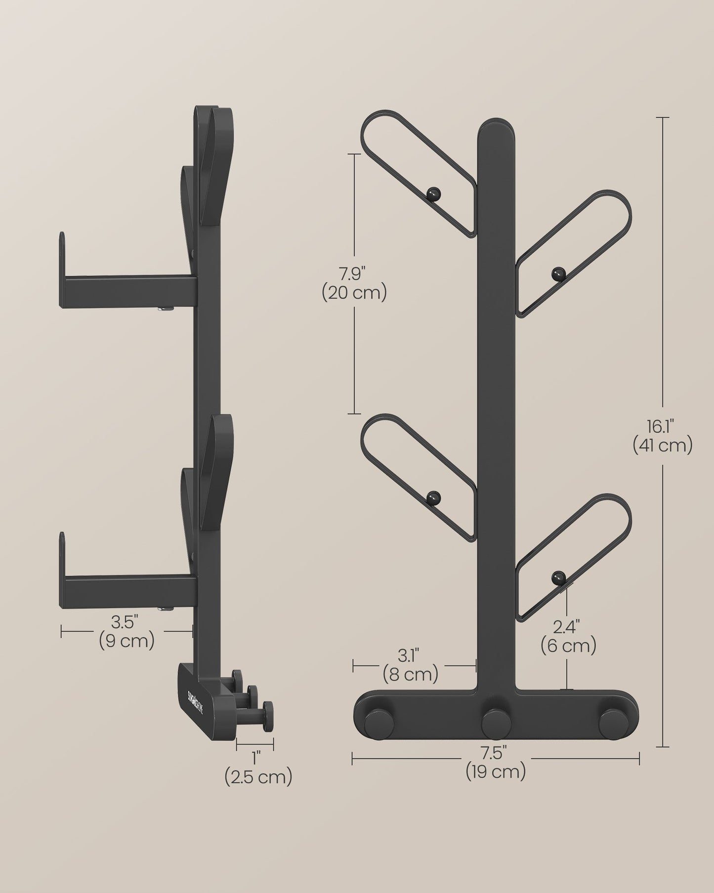 Wall-Mounted Coat Rack with 7 Hooks, Ball Tips