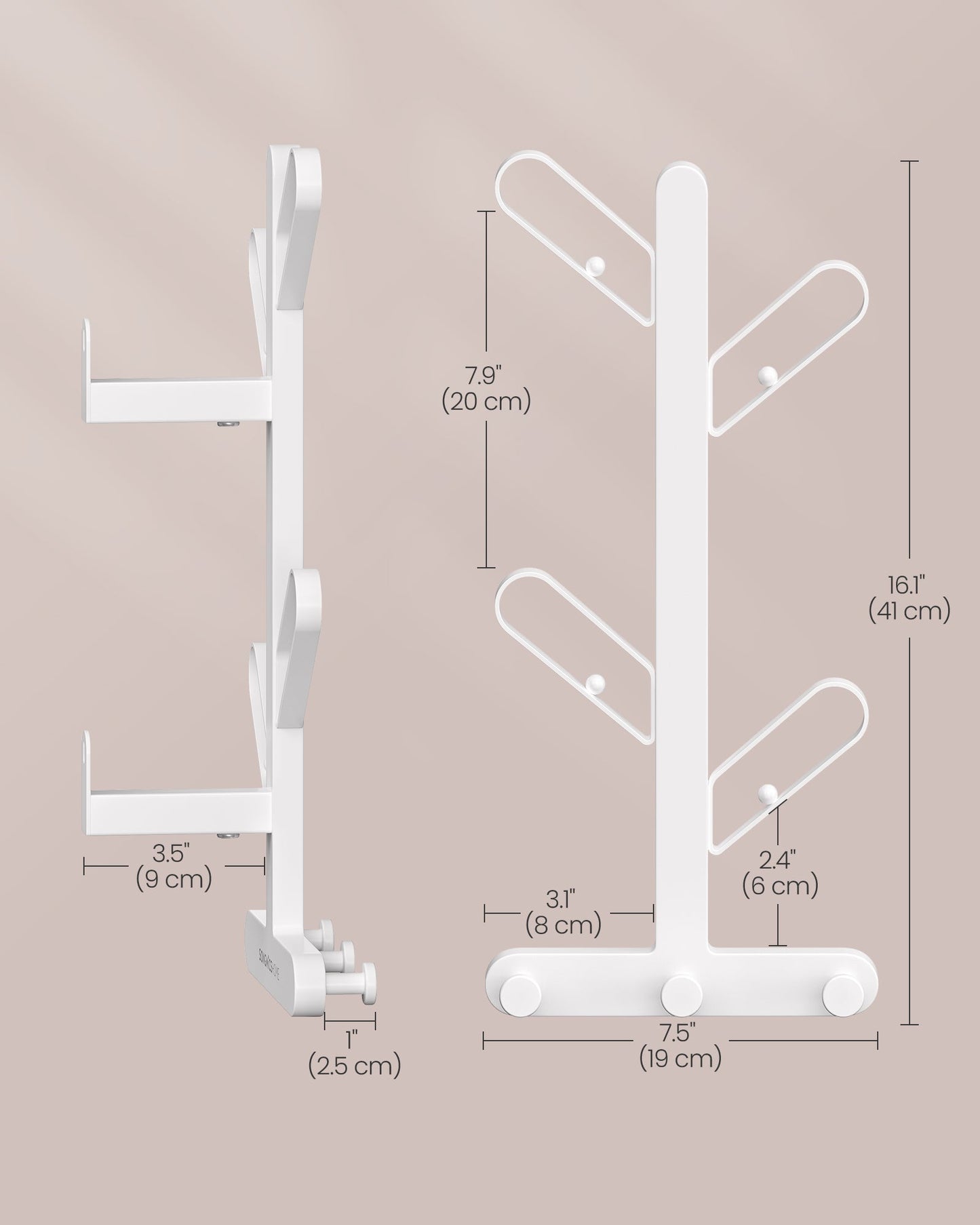 Wall-Mounted Coat Rack with 7 Hooks, Ball Tips