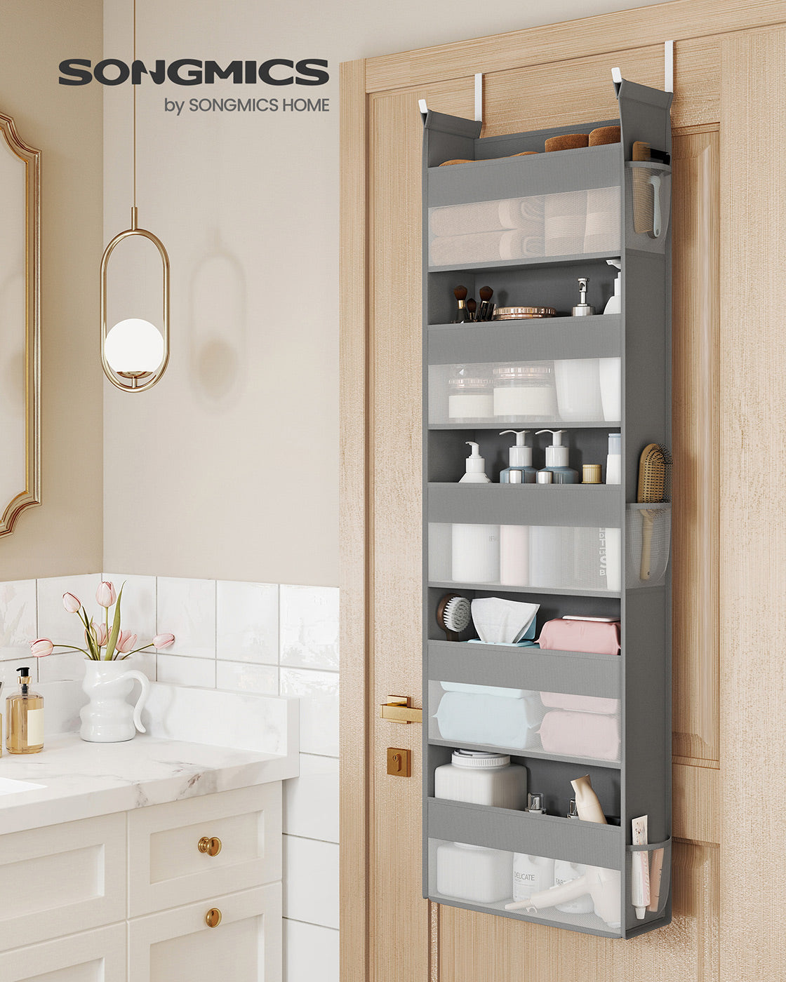 Set of 2 Hanging Door Organizers with 5 Large Pockets