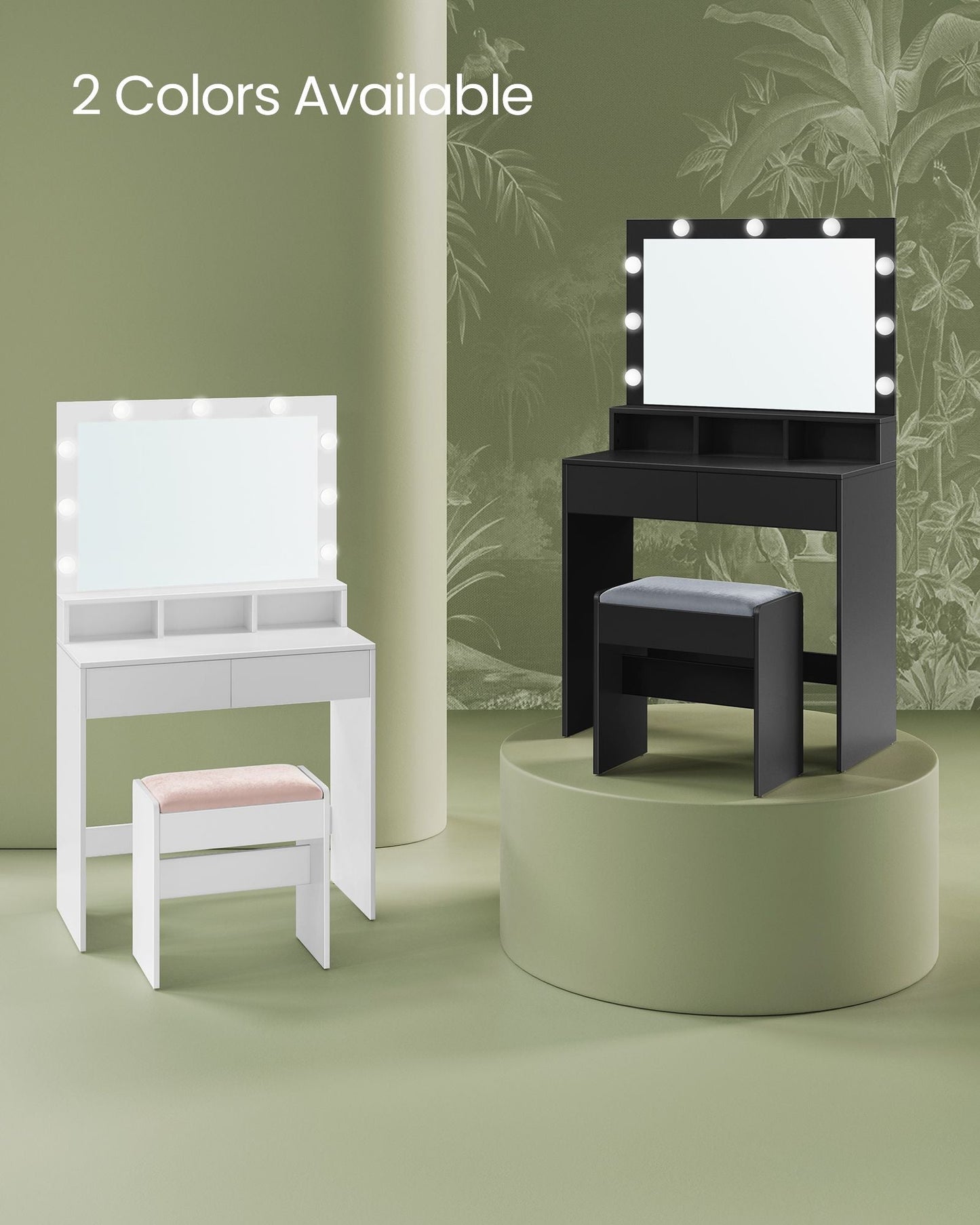 Vanity Desk with Mirror and Lights