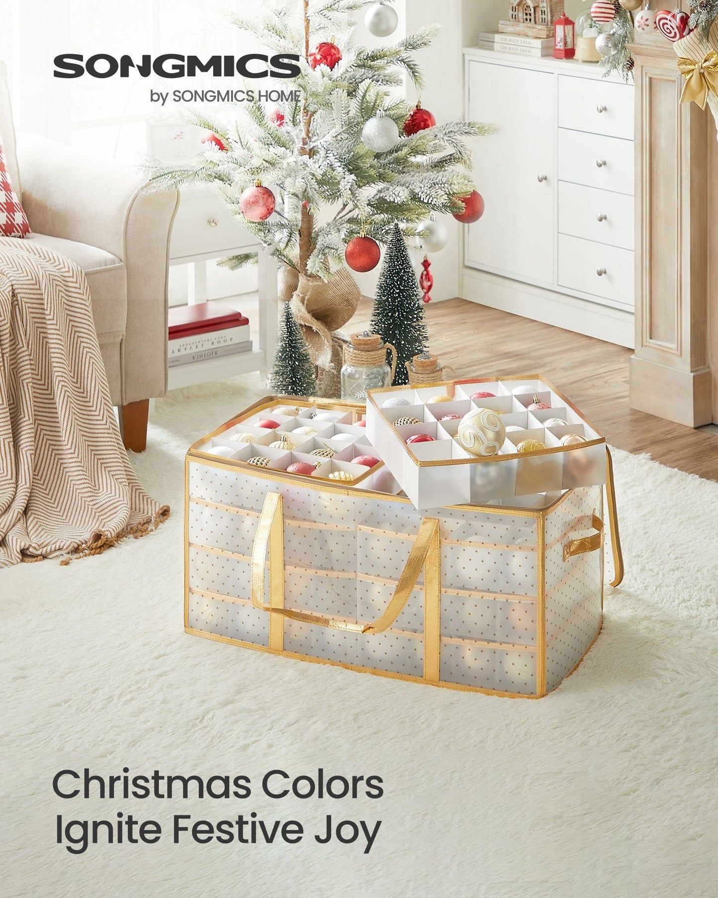Set of 2 Large Christmas Ornament Storage Boxes