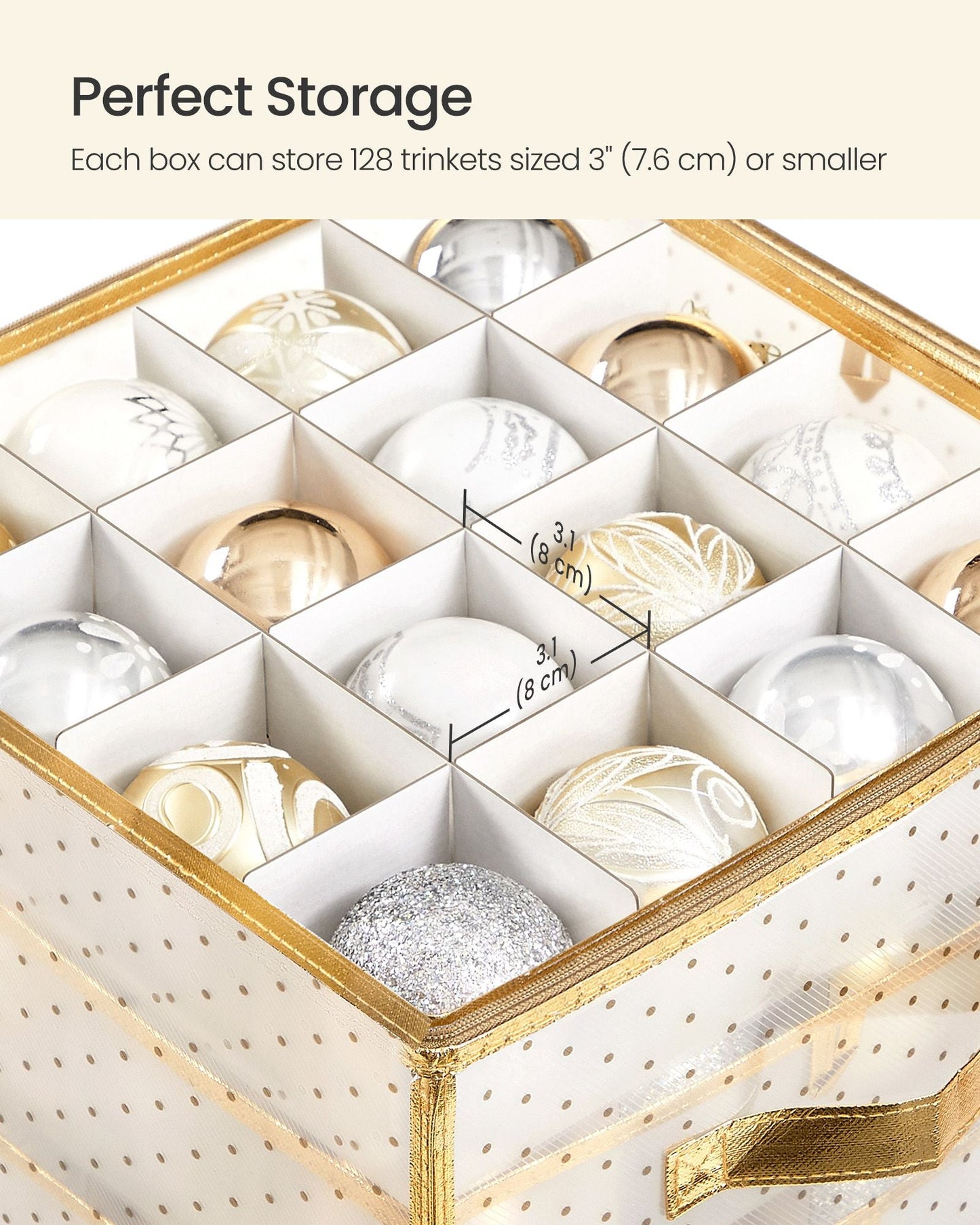 Set of 2 Large Christmas Ornament Storage Boxes