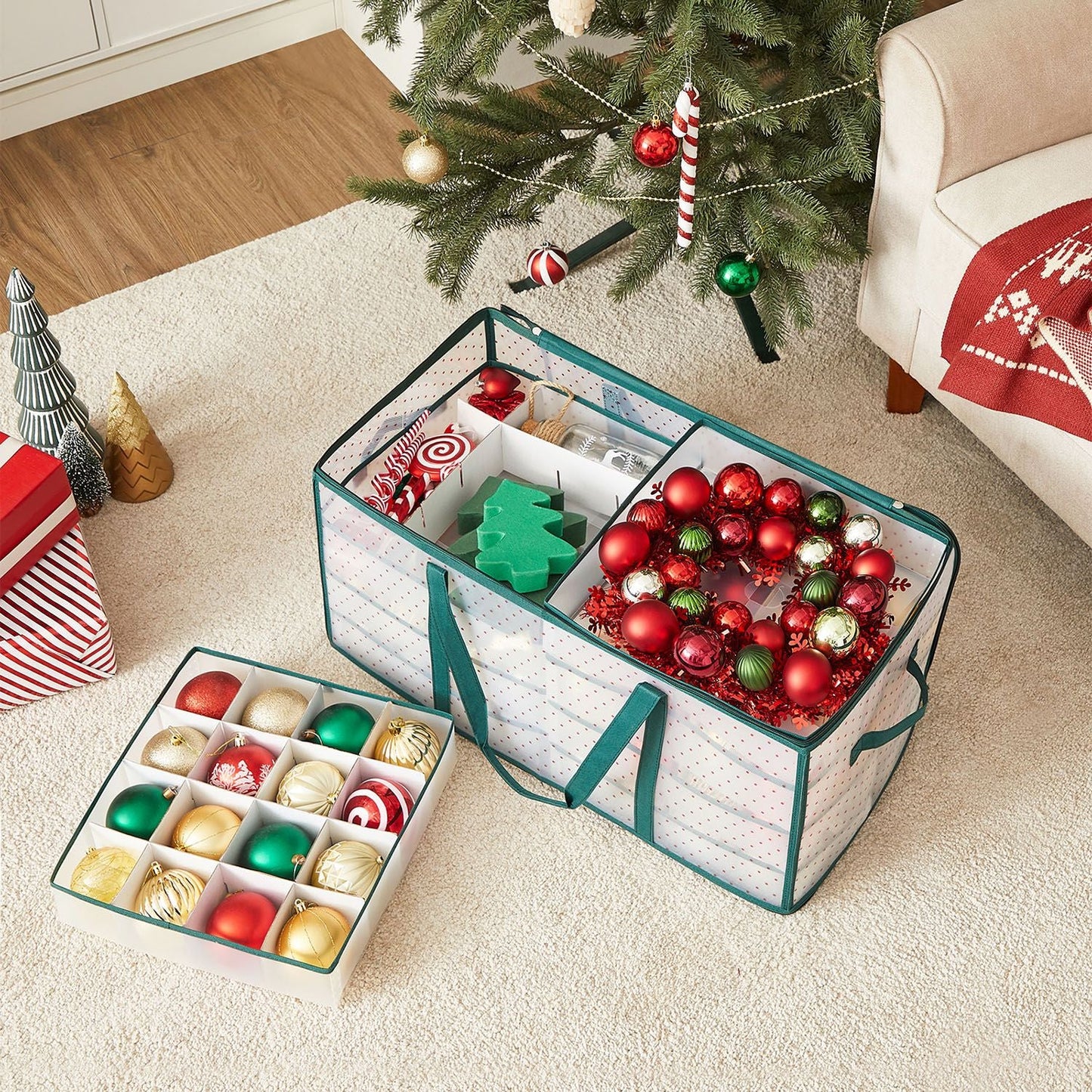 Large Christmas Ornament Storage Boxes