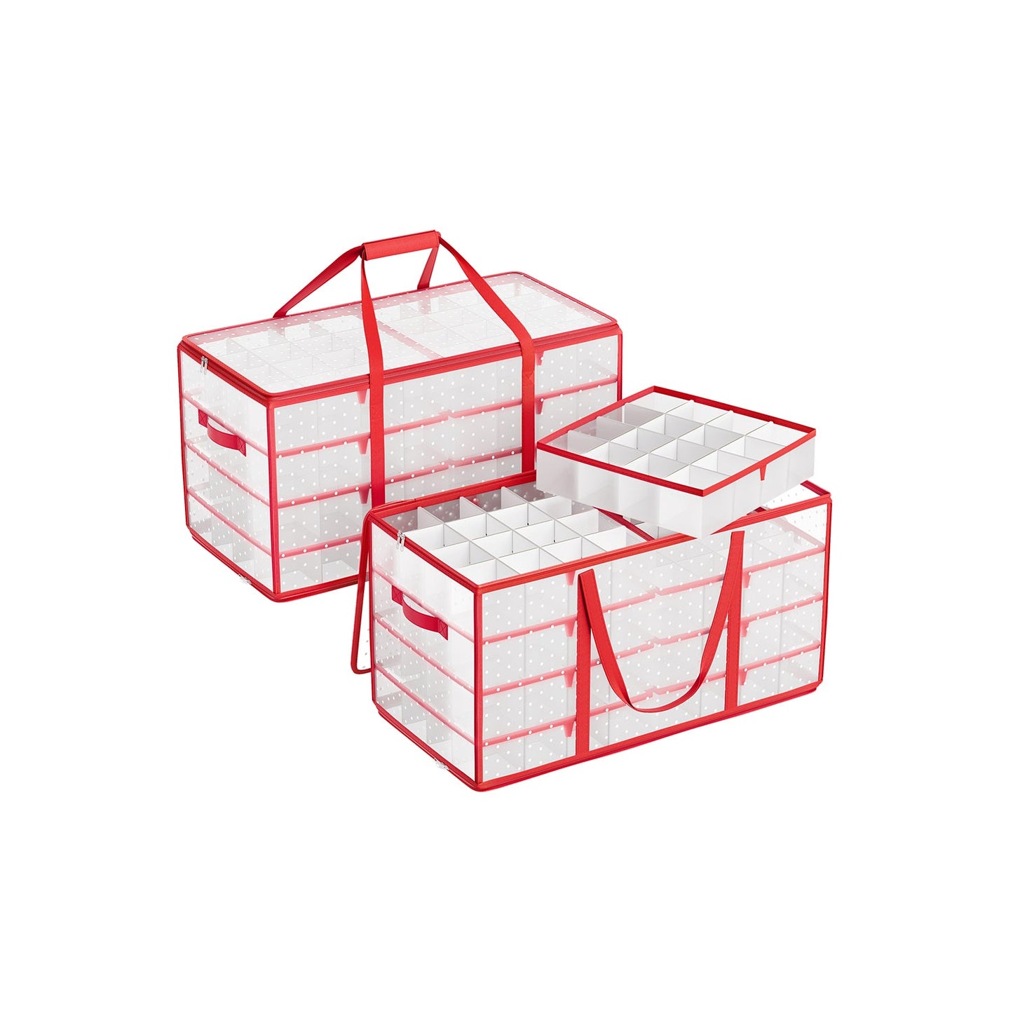 Set of 2 Large Christmas Ornament Storage Boxes