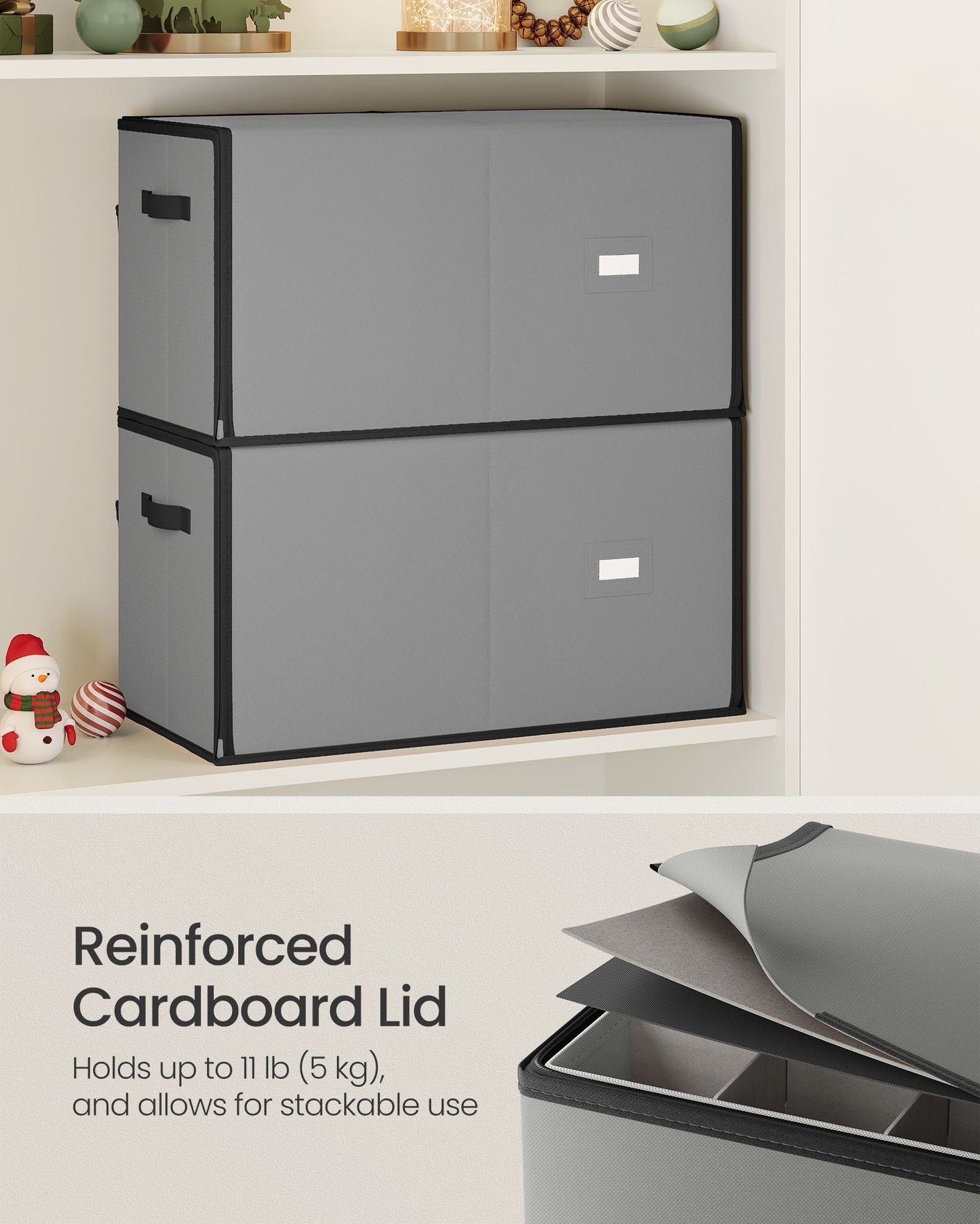 Large Christmas Ornament Storage Box with 128 Slots