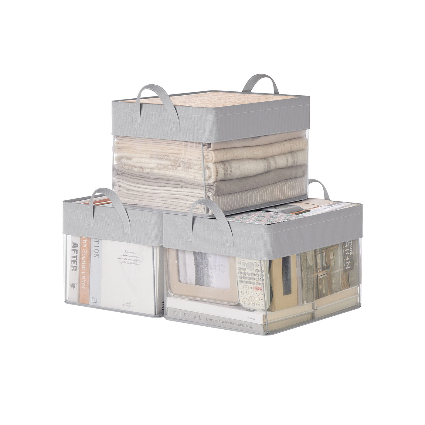 Medium Fabric Storage Baskets Set of 3