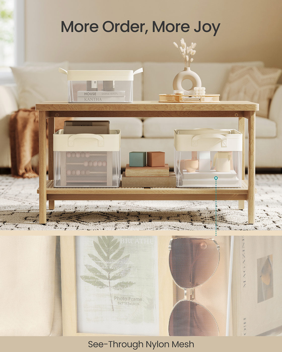 Medium Fabric Storage Baskets Set of 3