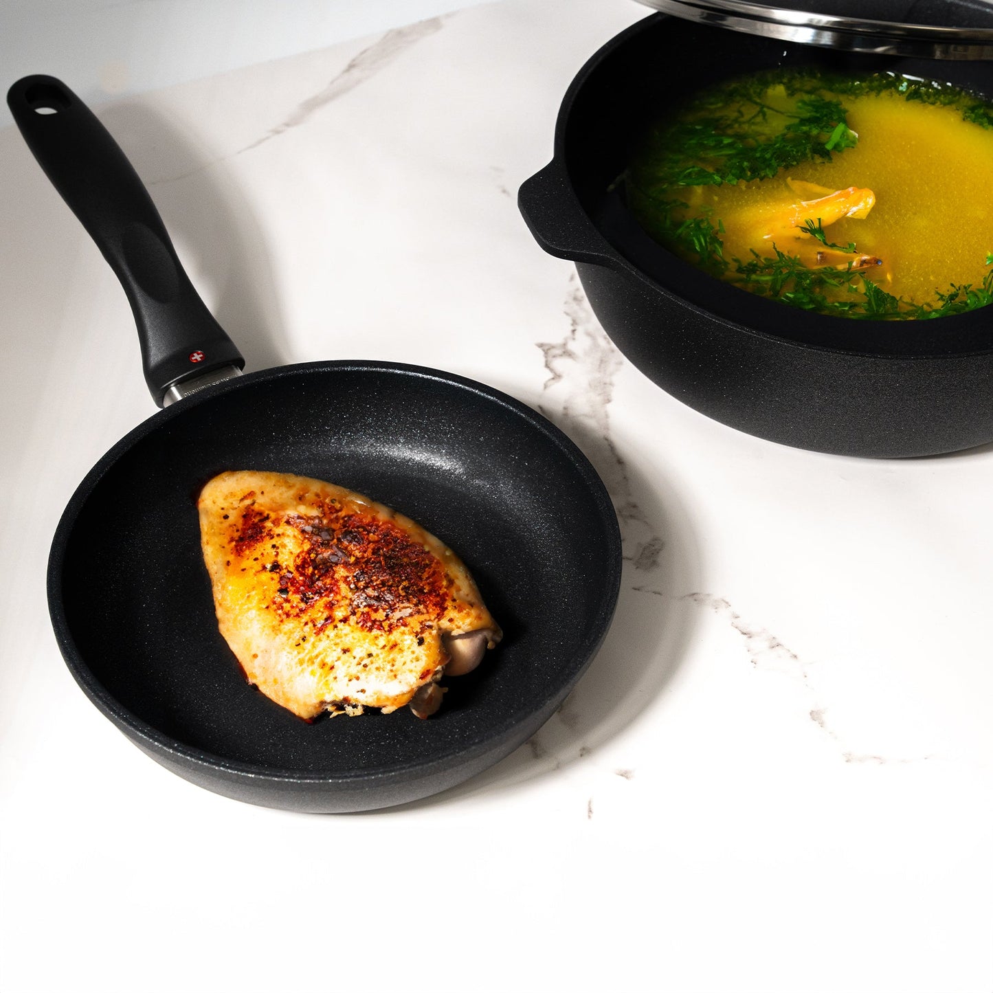 XD Nonstick 8" Fry Pan and 3.8 qt Saute Pan with Glass Lid Set