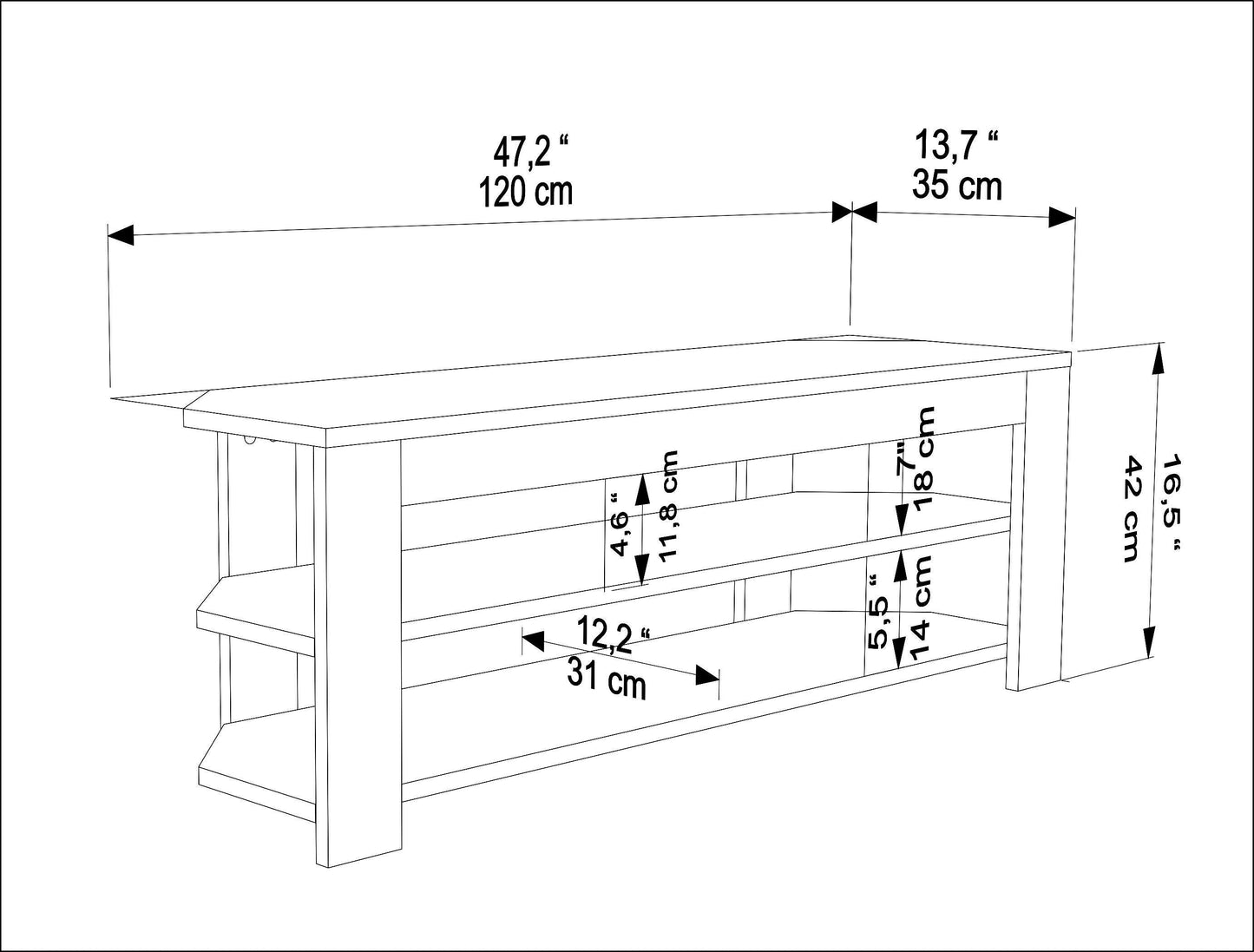 Rita 47" Modern Space-Saving Corner TV Stand