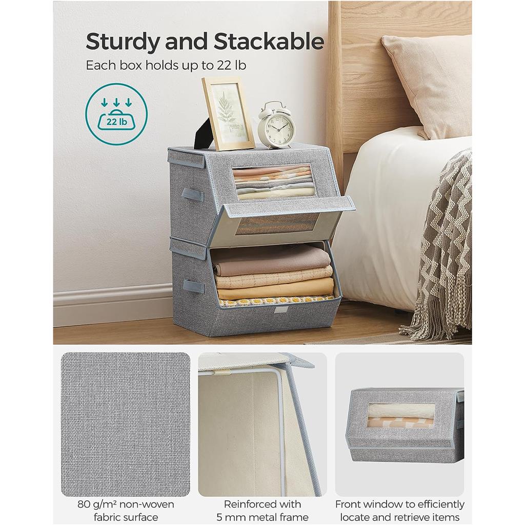 Stackable Storage Bins Set of 2