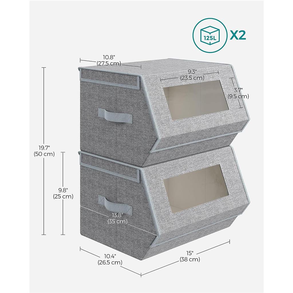 Stackable Storage Bins Set of 2