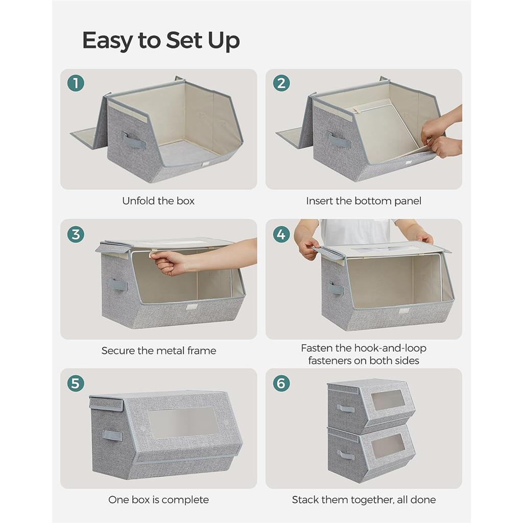 Stackable Storage Bins Set of 2