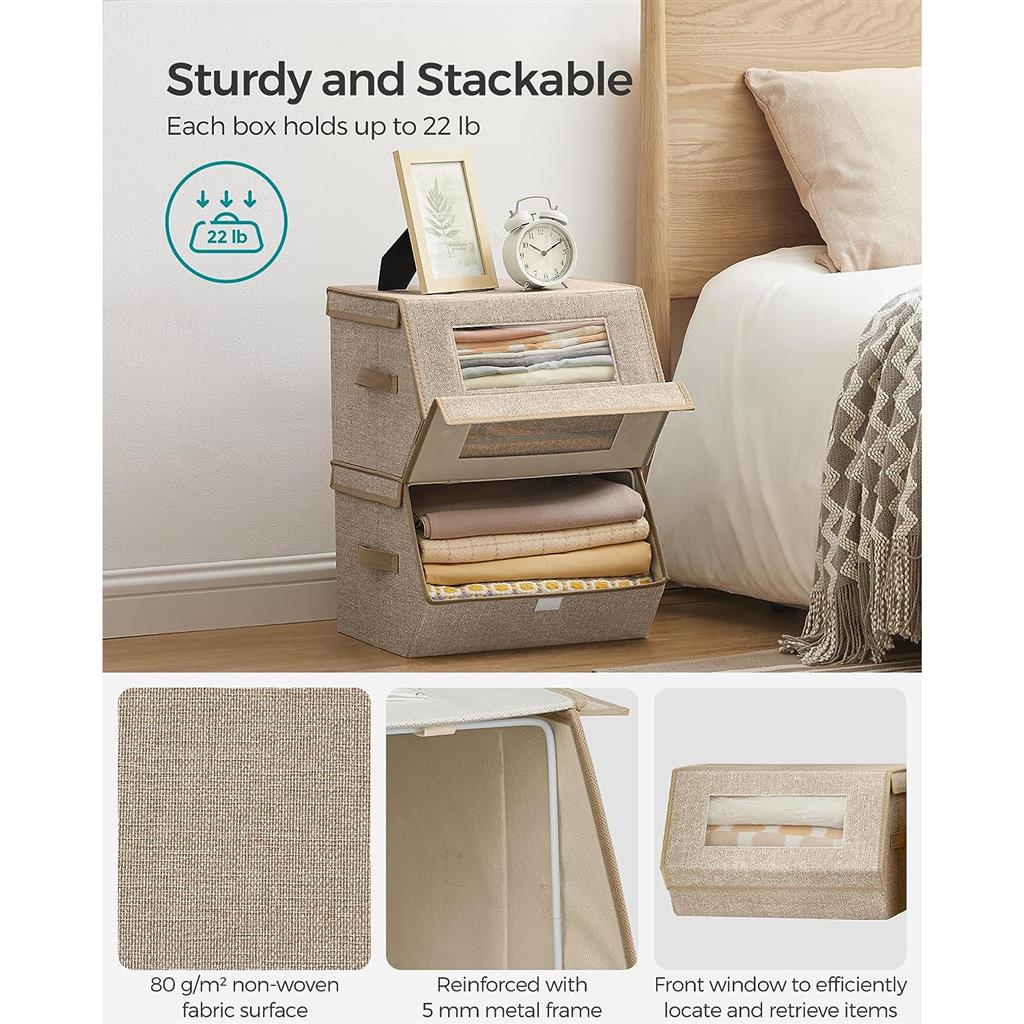 Stackable Storage Bins Set of 2