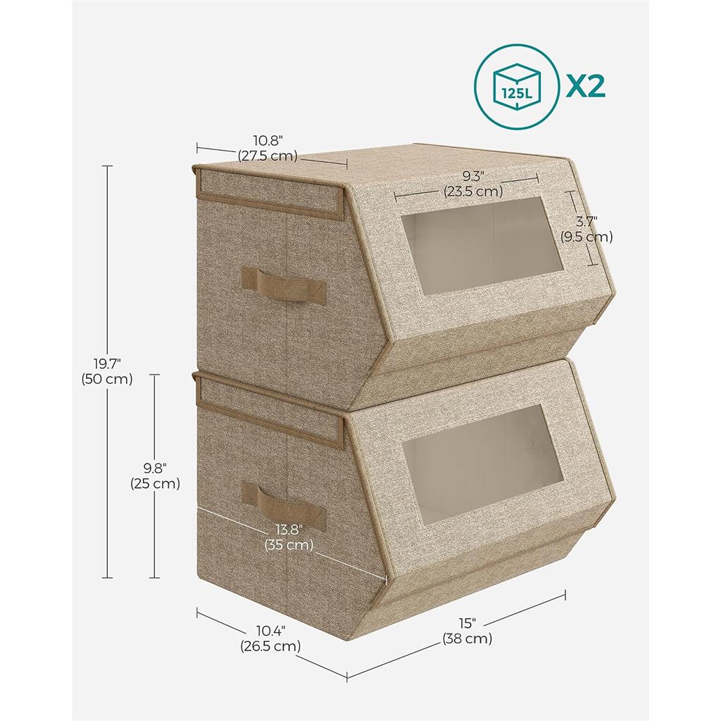 Stackable Storage Bins Set of 2