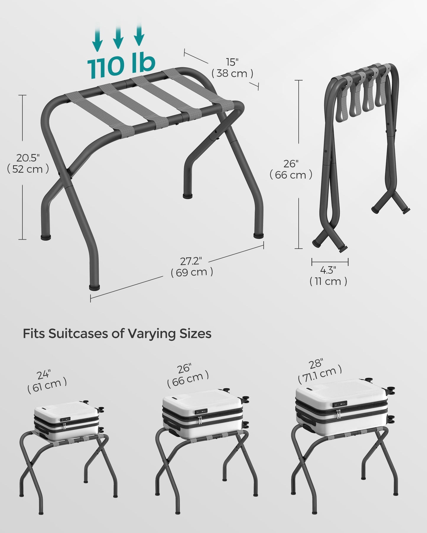 Luggage Rack for Guest Room, Set of 2