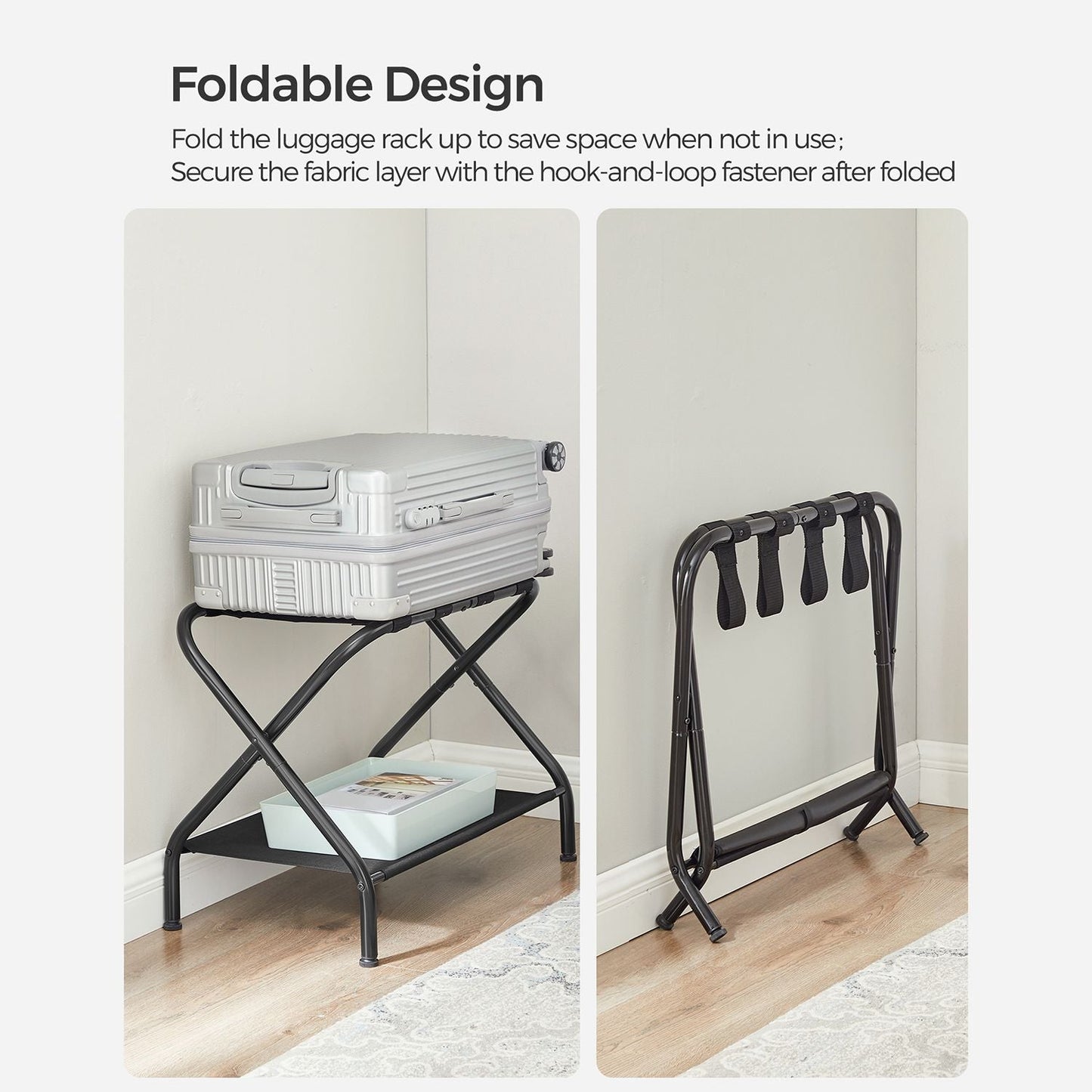 Black Foldable Luggage Rack
