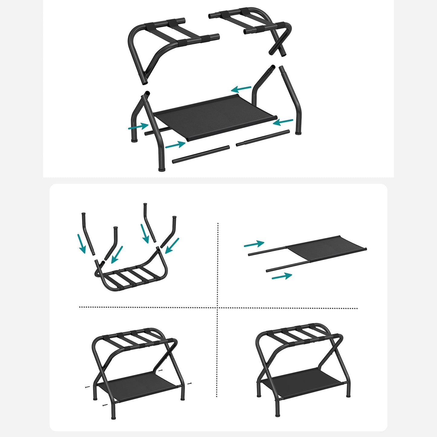 Black Foldable Luggage Rack