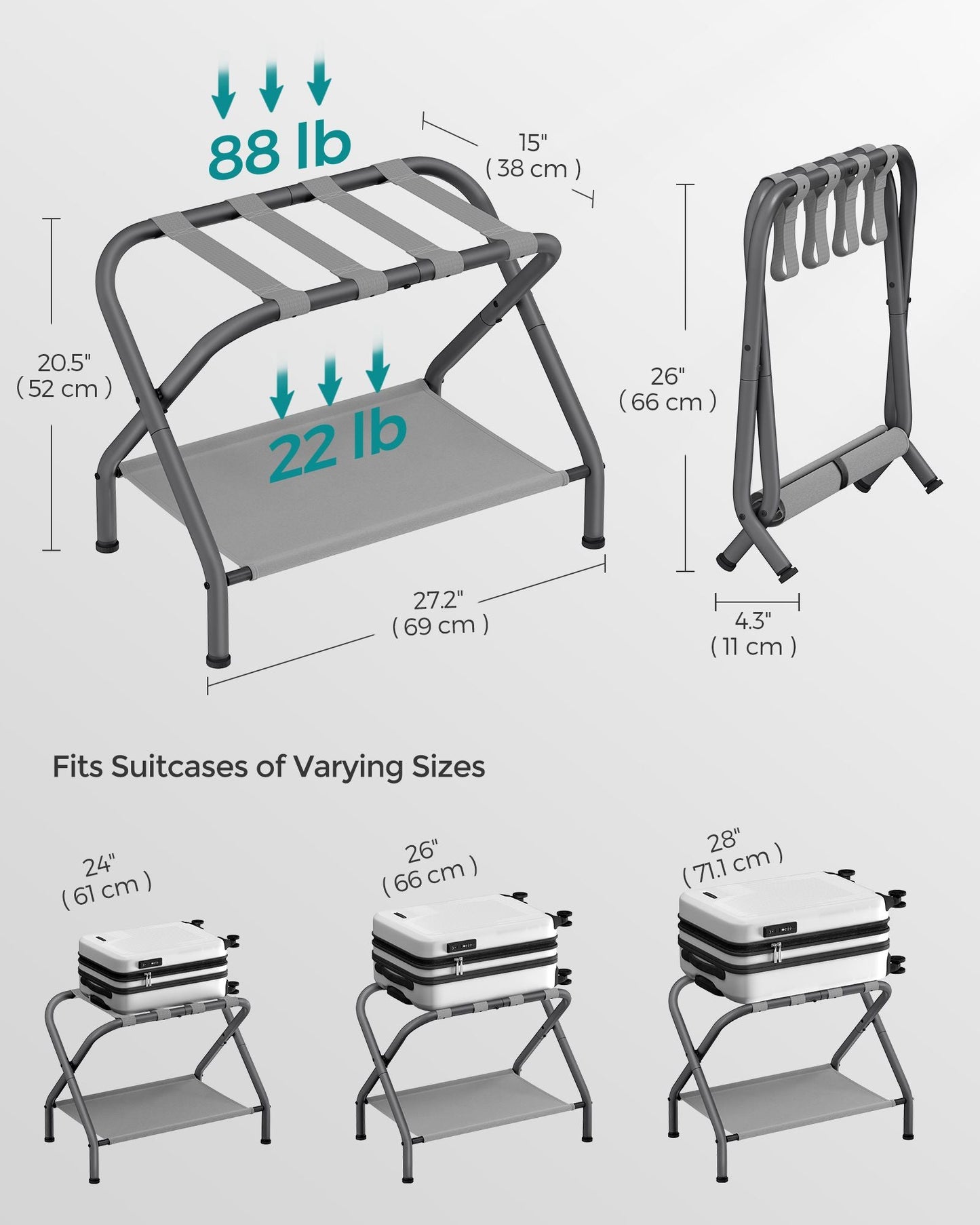 Luggage Rack Slate Gray