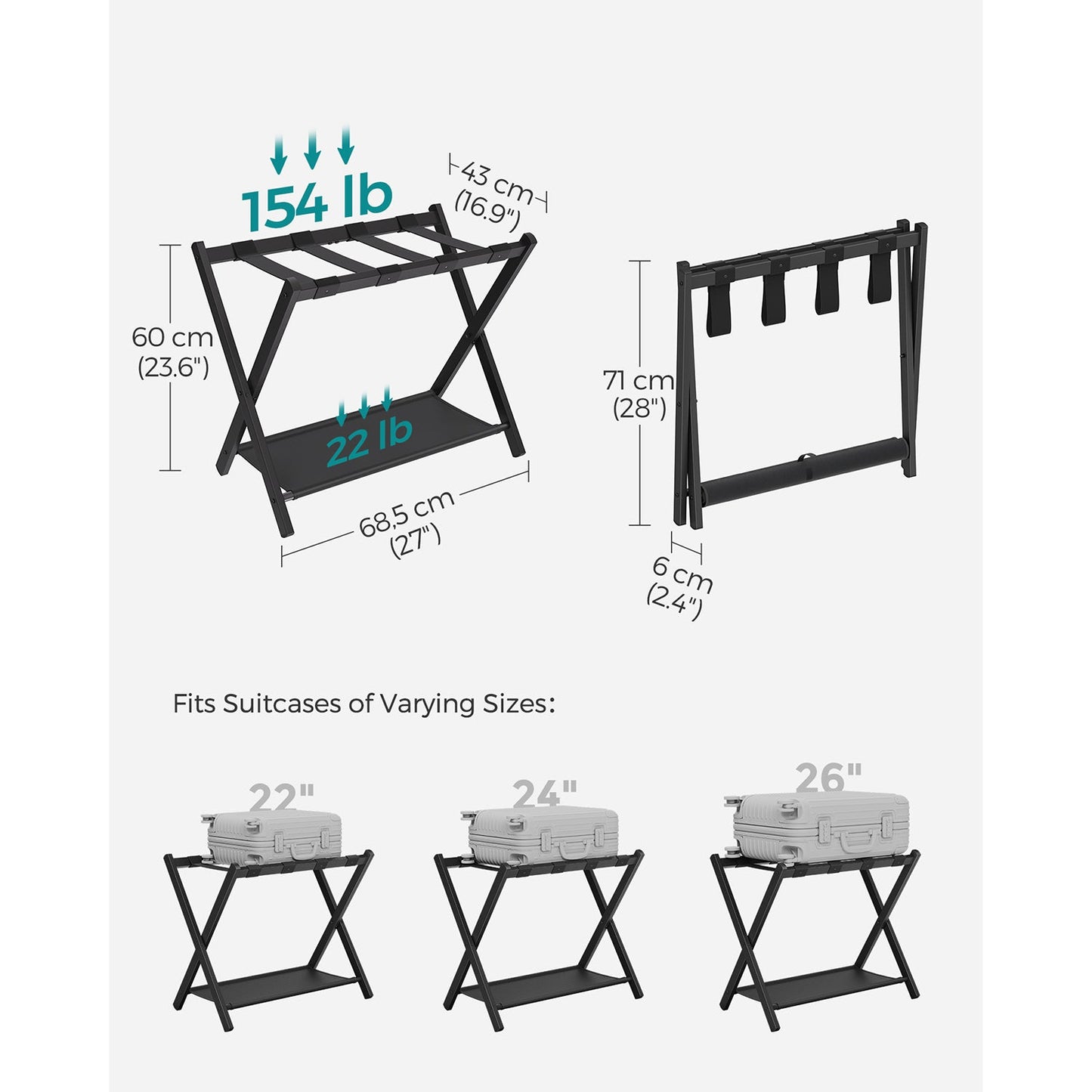 Luggage Racks for Guest Room, Set of 2