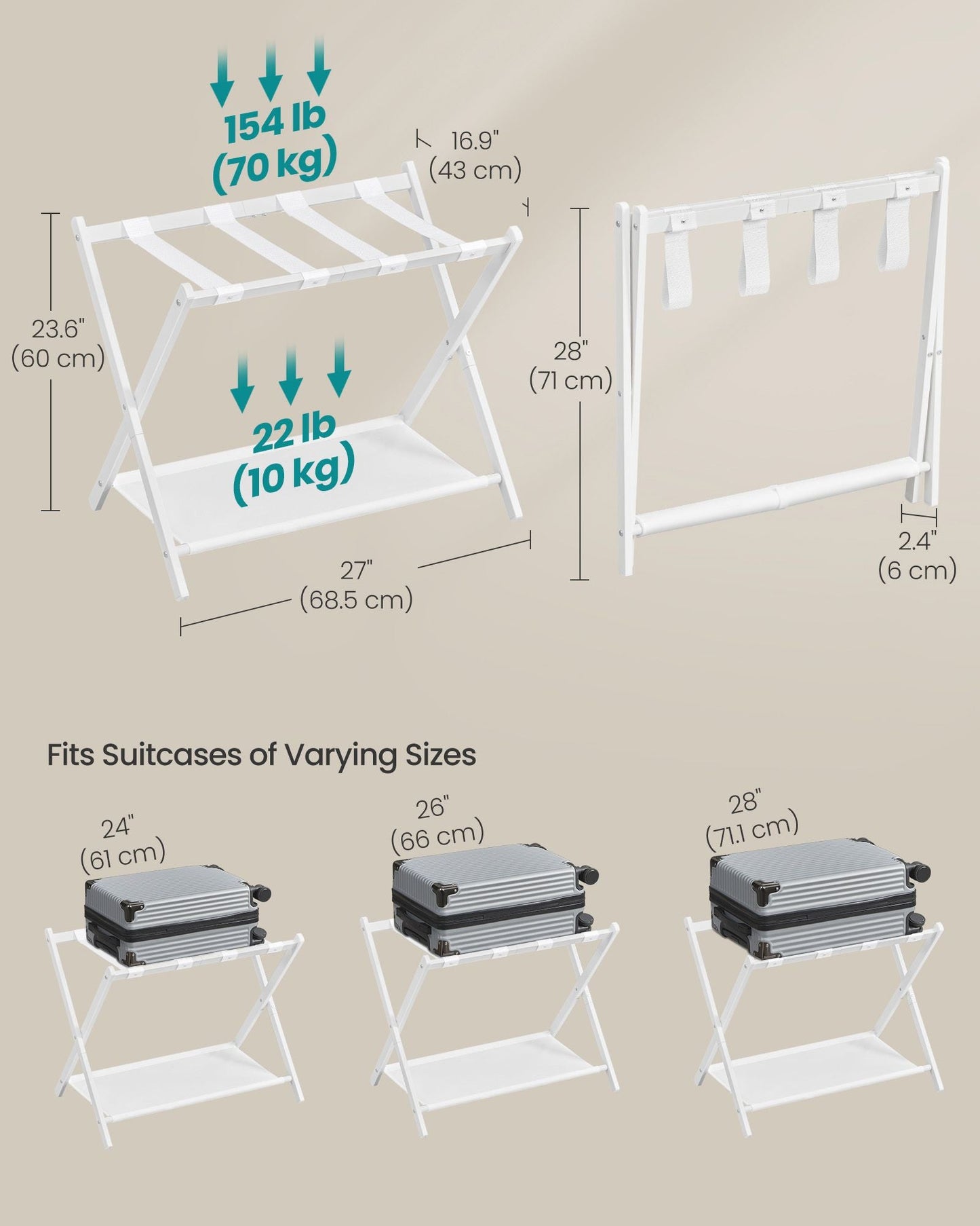 Luggage Racks for Guest Room, Set of 2