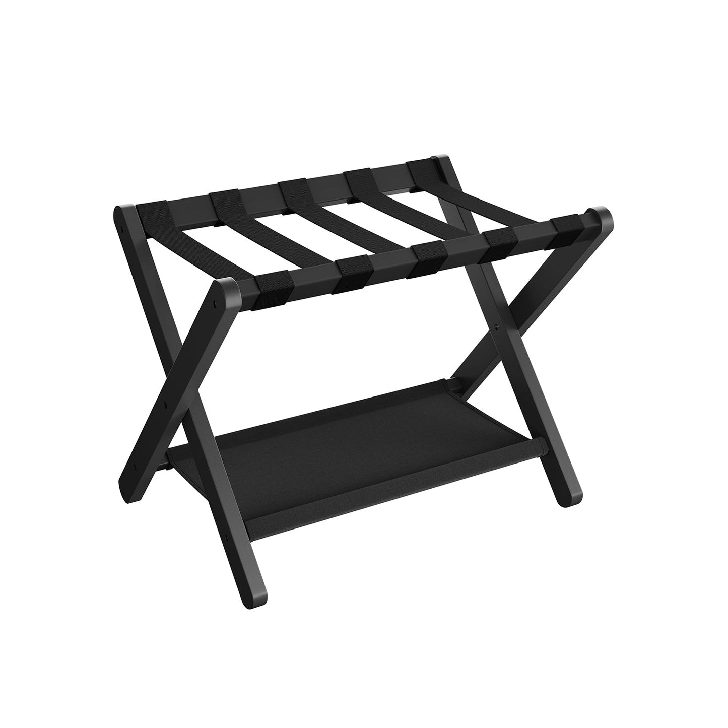 Folding Suitcase Stand with Storage Shelf
