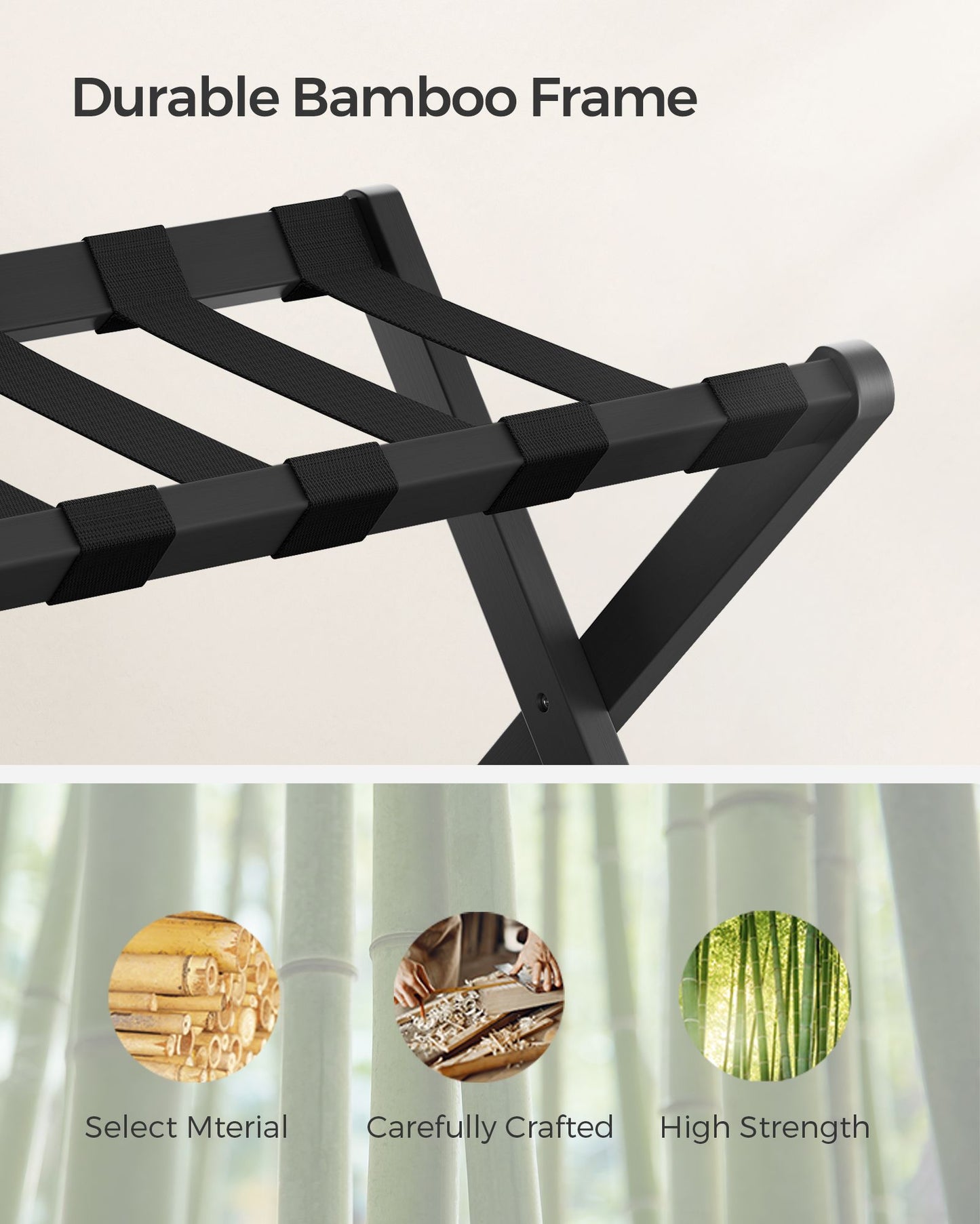 Folding Suitcase Stand with Storage Shelf