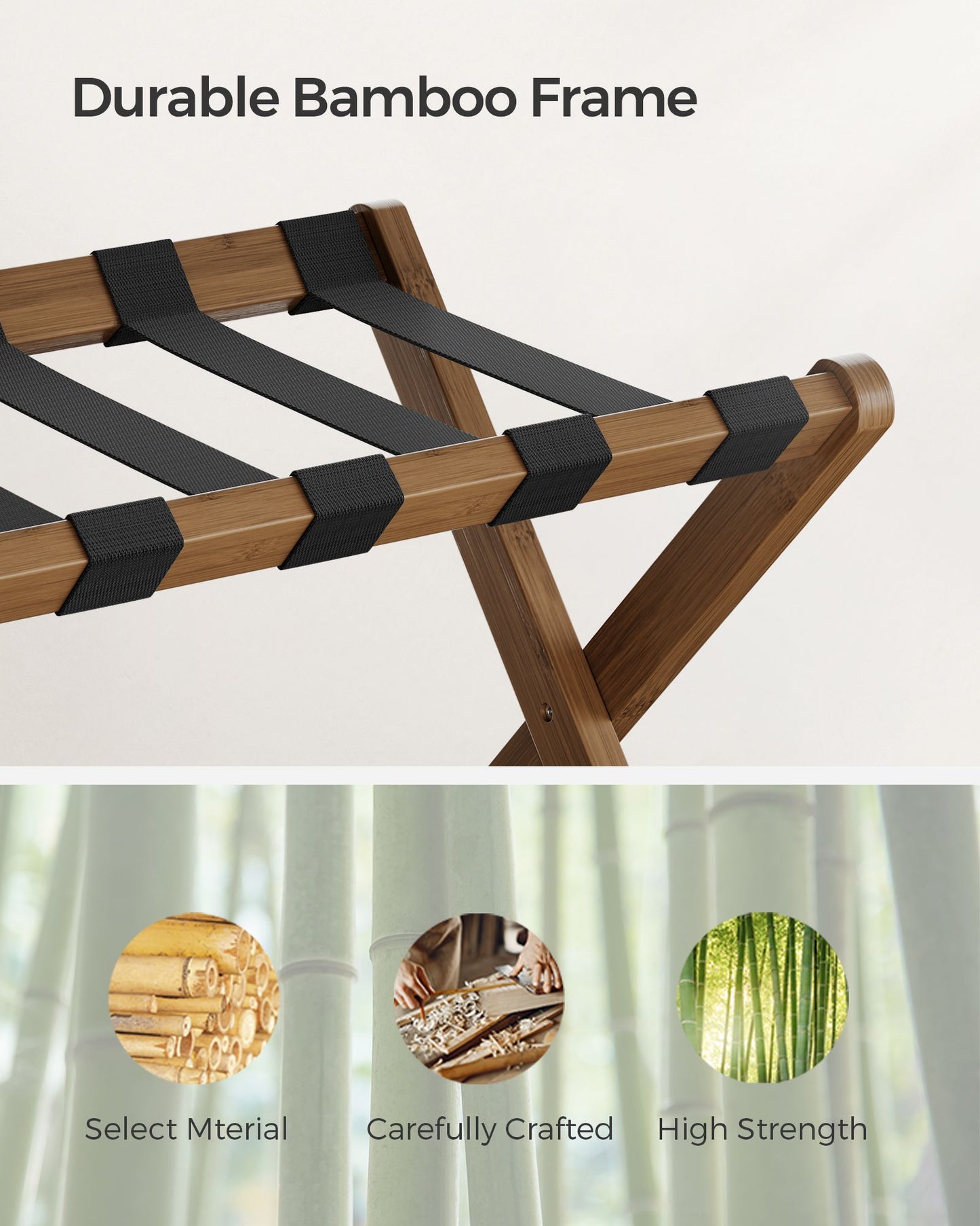 Set of 2 Folding Luggage Rack with Storage Shelf