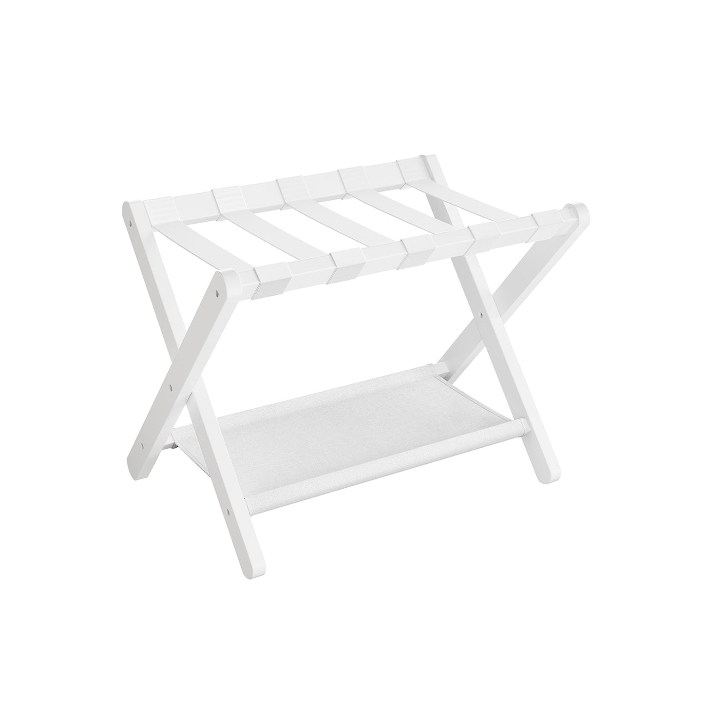 Folding Suitcase Stand with Storage Shelf