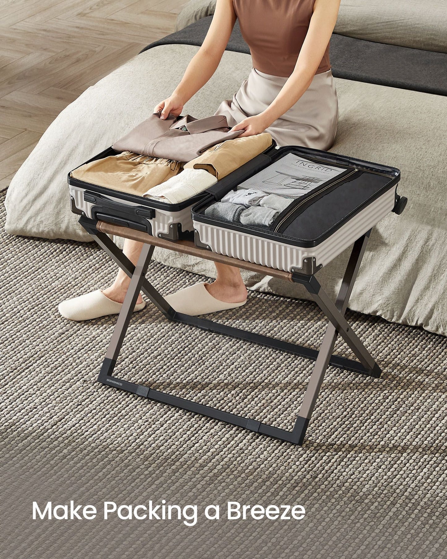 Set of 2 Foldable Suitcase Stands