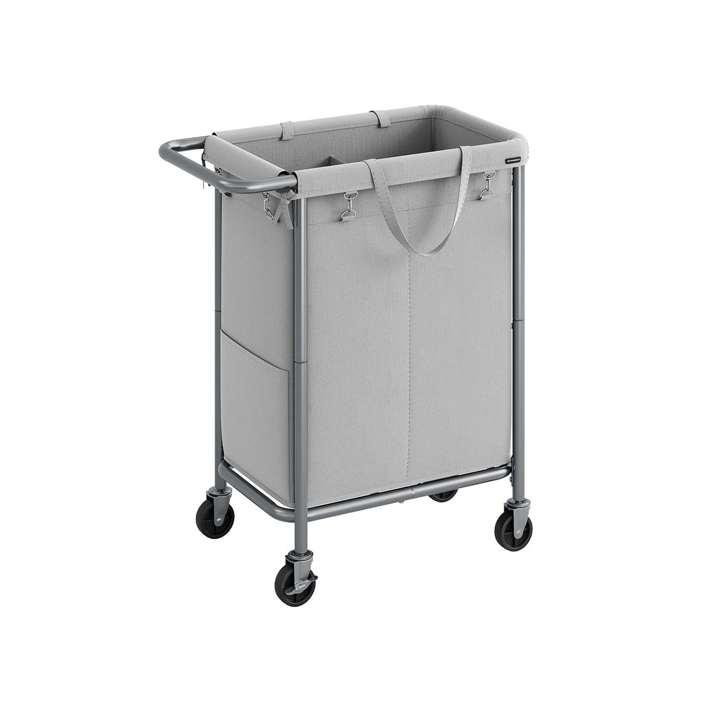 2-Section Laundry Basket with Wheels, 37 Gallons (140L)