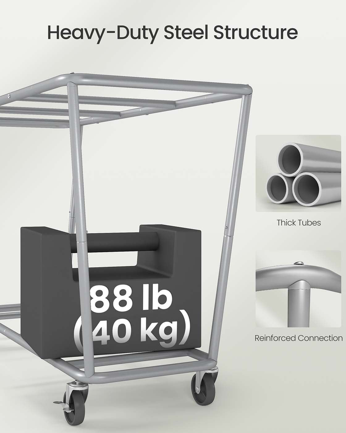Laundry Basket with Wheels 76.6 Gallons (290 L)